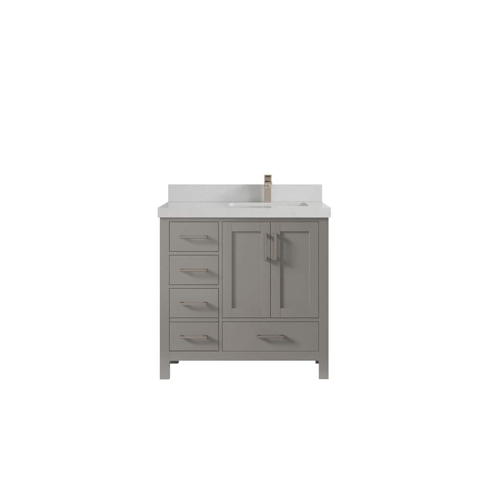 Willow Collections 36 in. W x 22 in. D Malibu Right Offset Sink Bathroom Vanity with Countertop