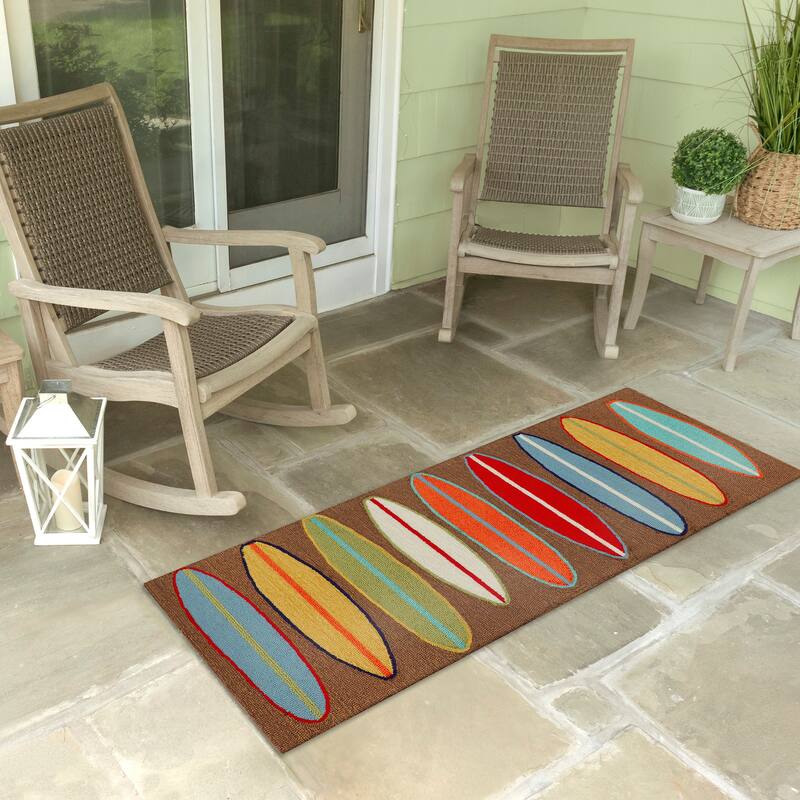 Liora Manne Frontporch Surfboards Indoor/Outdoor Rug - 2' x 5'