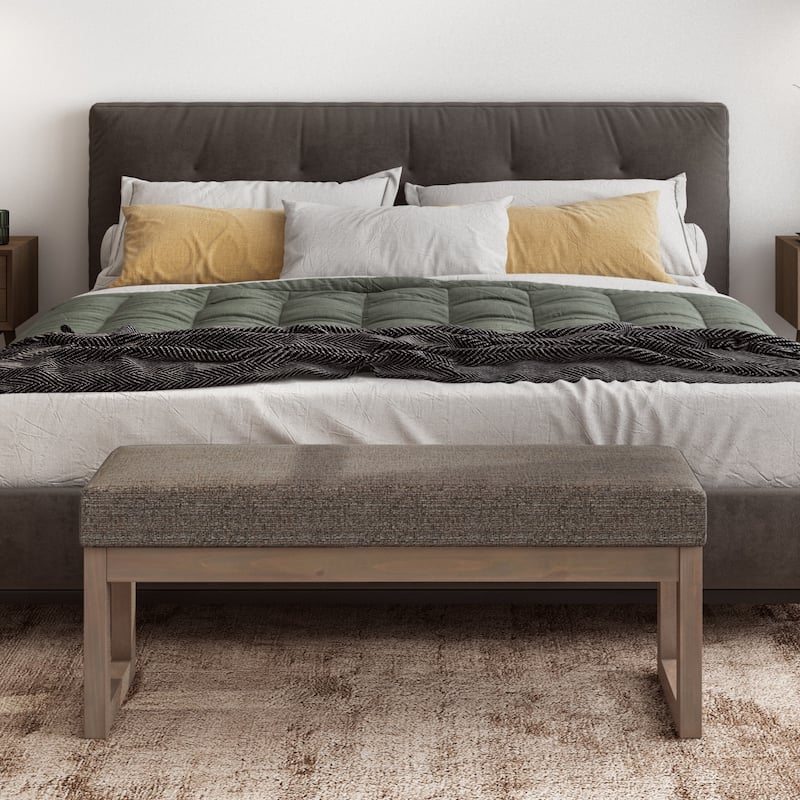 WYNDENHALL Madison 44 inch Wide Contemporary Rectangle Ottoman Bench - Mink-Brown