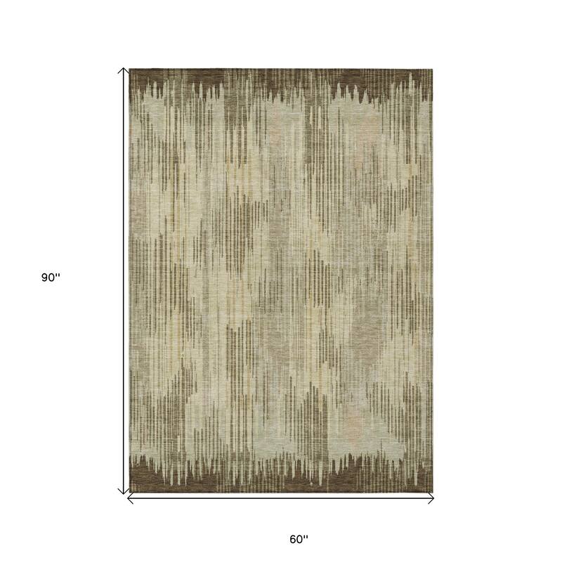 HomeRoots Striped Transitional Rectangle Outdoor Rug