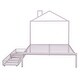preview thumbnail 5 of 13, Metal Full Size Bed Frame w/House-Shaped Headboard & Drawers,Pink