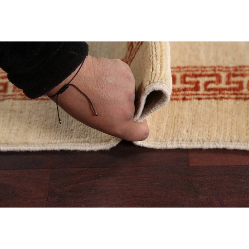 Neutral Gabbeh Kashkoli Wool Runner Rug Hand-knotted Oriental Carpet - 2'8" x 9'11"