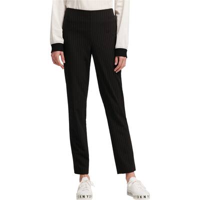 DKNY Womens Pinstriped Casual Trouser Pants,, Black, 14