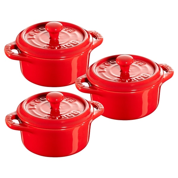 Staub Ceramic 3-pc Mini Round Cocotte Set