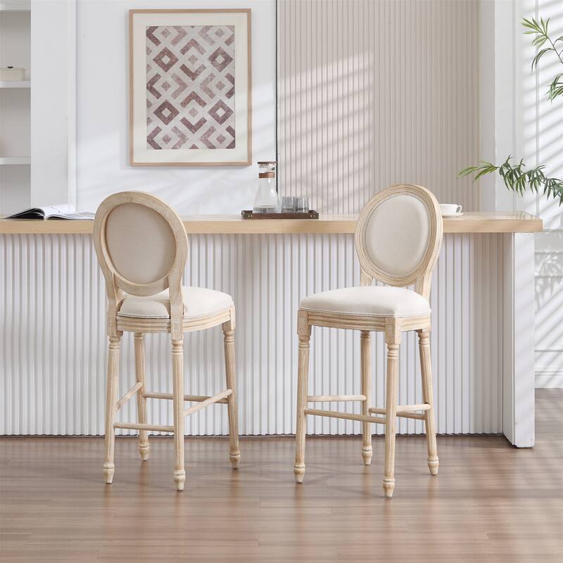 Set of 2 French Country 30" Height Bar Chairs