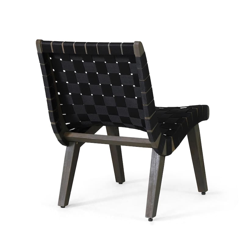 Roomfitters Modern Woven Strap Lounge Chair, Accent Armless Chair for Living Room or Patio