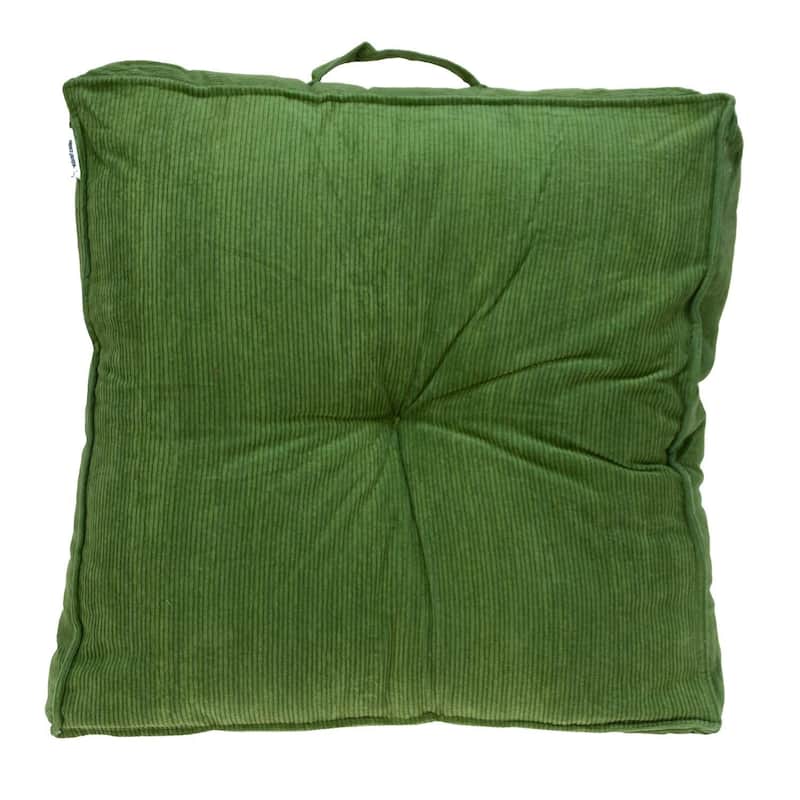 Corduroy Styled Burnt Orange Tufted Floor Pillow