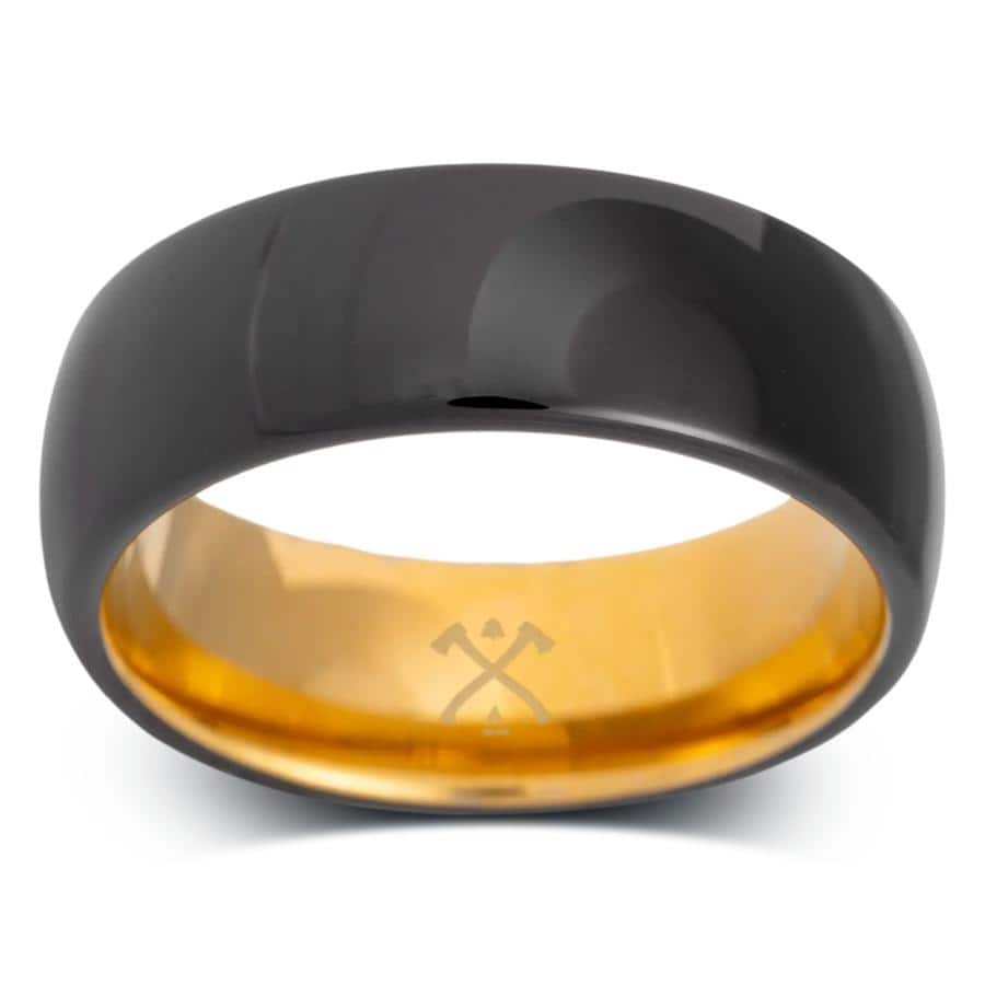 Manly Bands THE RECORD PRODUCER Tungsten Black Plated 8mm Polished Band