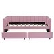 preview thumbnail 15 of 31, Twin Size Upholstered Daybed with Stripe Headboard and 2 Storage Drawers, Velvet Daybed Sofa Bed for Teens Bedroom