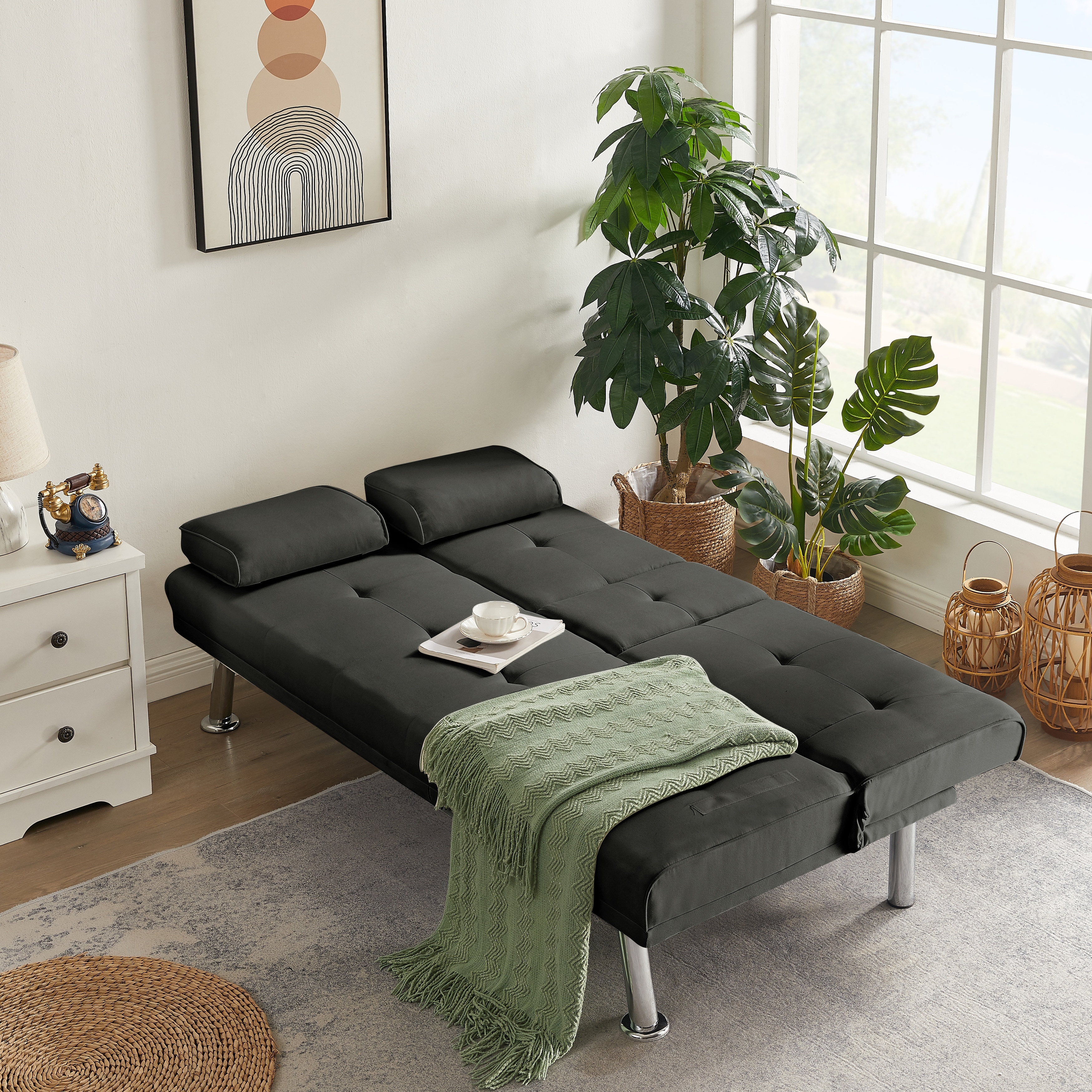 Futon Loveseat Sleeper Sofa Bed Folding Recliner Settee Bed for
