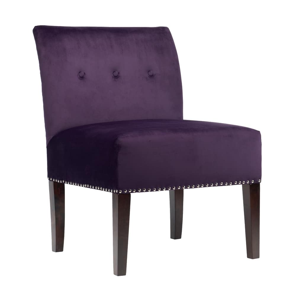 Samantha Indoor Living Room Velvet Slipper Chair by Sole Designs