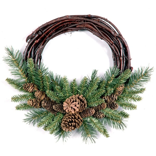 Pine Cone Grapevine Artificial Christmas Wreath 16 Inch Pine Cone Grapevine Artificial Christmas Wreath 16 Inch Unlit Brown