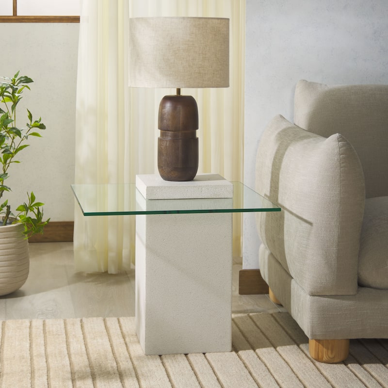 SAFAVIEH Couture Sophibeth Concrete Accent Table - 22"W x 22"D x 20"H