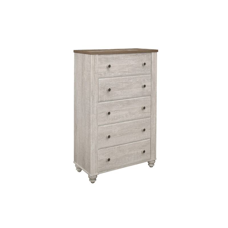 Jillene 3 Piece Antique White Modern Panel Bedroom Set