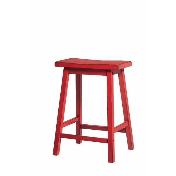 Wooden Counter Height Stool (Set2), Antique Red Overstock 21419384
