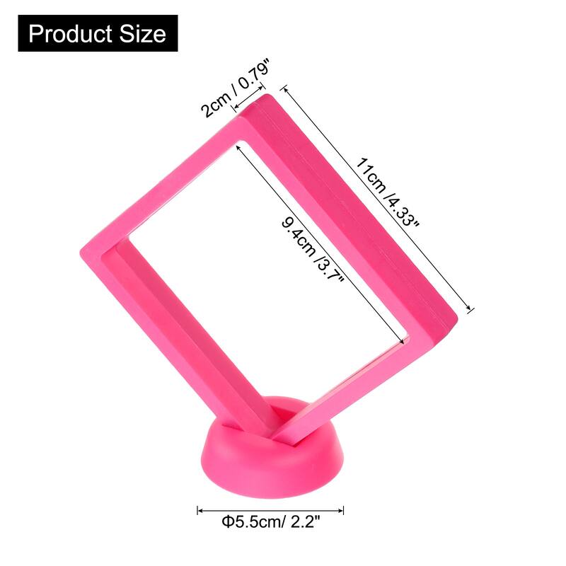 4 Pcs 3D Floating Display Case, Display Holder, Jewelry Storage Box - Rose Red - 4.33 x 4.33 Inch