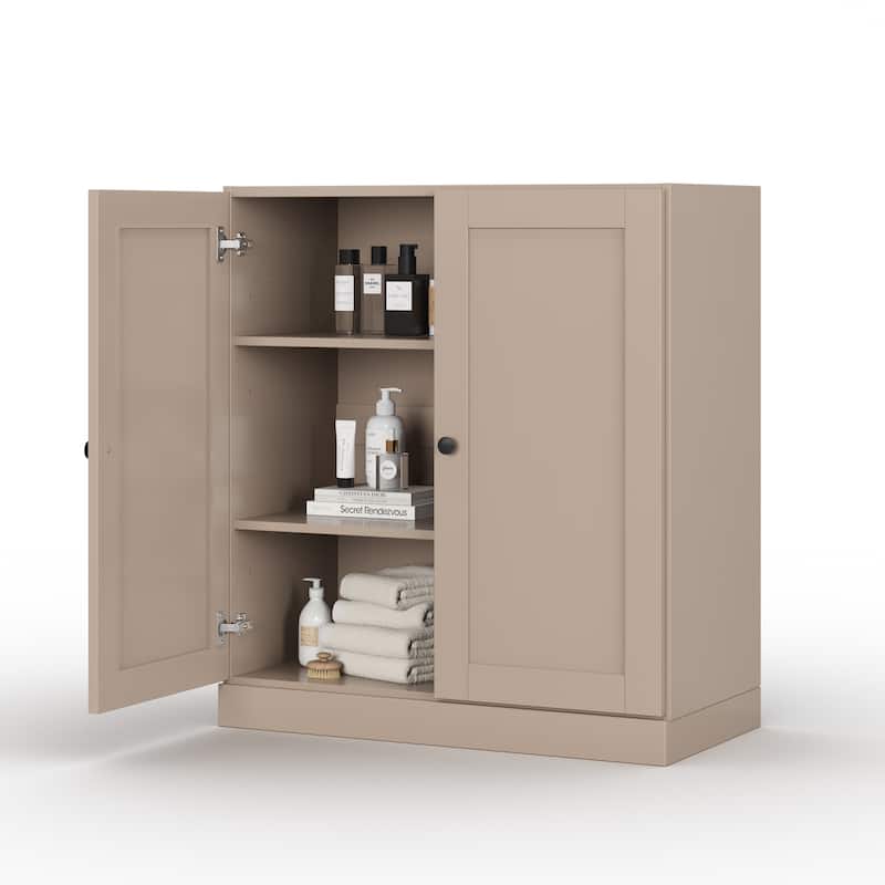 Palace Imports 100% Solid Wood 32" Bathroom Storage Cabinet with Shaker Doors and Adjustable Shelves