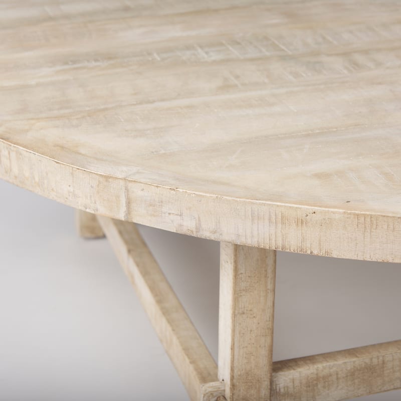 Rosie Blonde Solid Wood 48" Round Coffee Table - 48"L x 48"W x 16"H