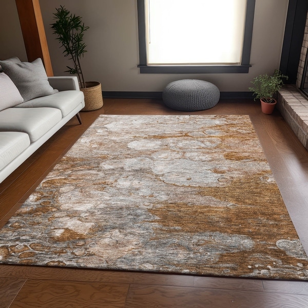 Premium Washable Super Soft Contemporary Ripples Mayfield Rug - On