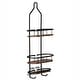 preview thumbnail 9 of 14, Utopia Alley Tia Rustproof Teak Overhead Shower Caddy with 3 Shelves, Hanging Shower Head Organizer, Black & Chrome Finish