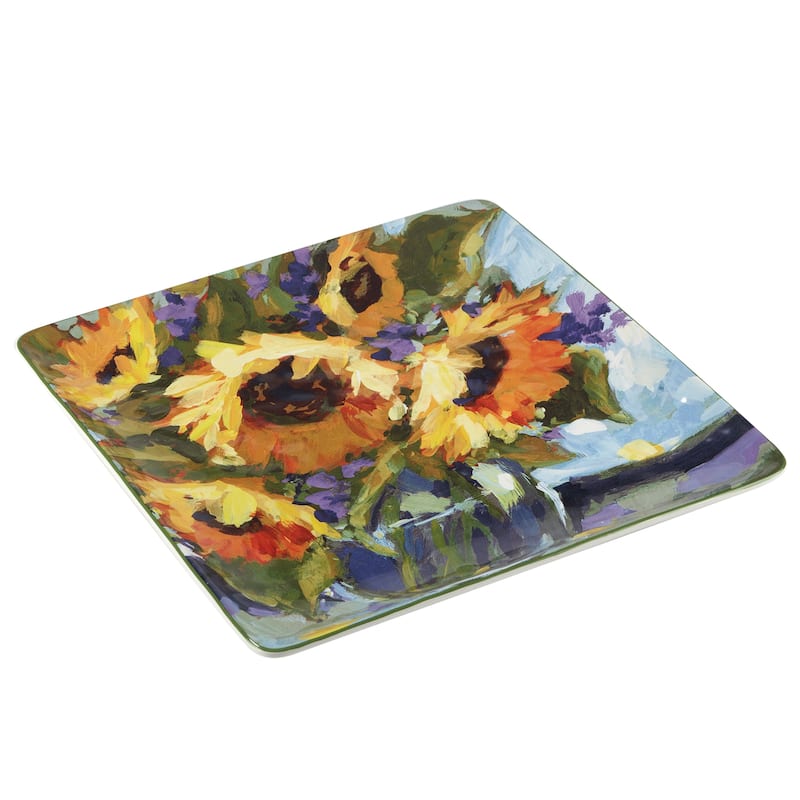 Certified International Sunflower Bouquet Square Platter 12.5" - 12.5" x 12.5"