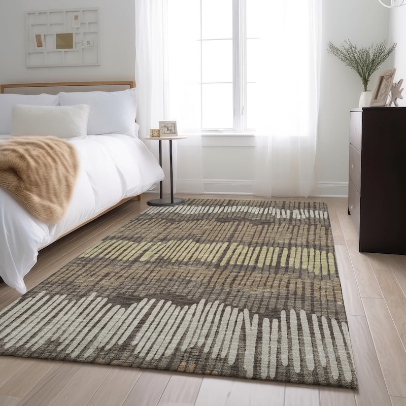 Premium Washable Super Soft Modern Sketches Mayfield Rug - Brown - 10' x 14'