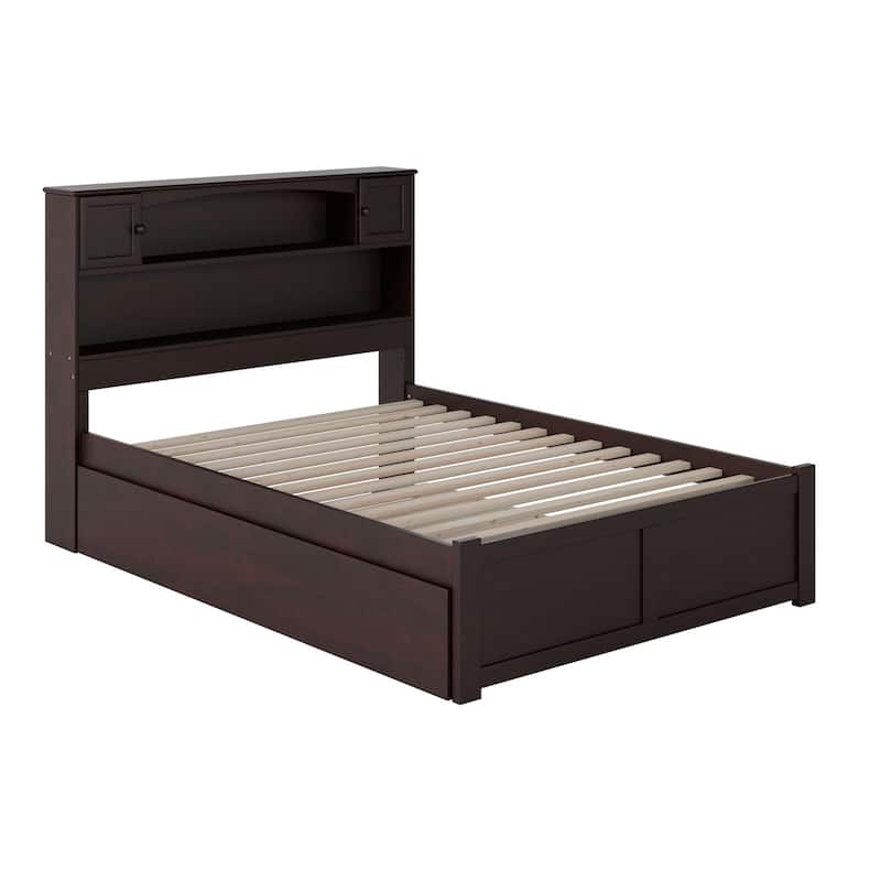 AFI Newport Full Size Platform Bed with Footboard & Full Trundle
