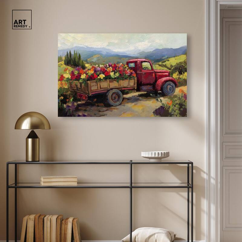 Flowers in Transit I Canvas by Art Remedy, Gallery Wrapped