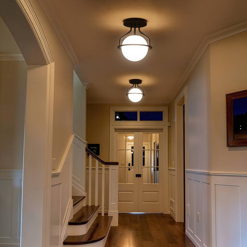 1-Lights Glass Flush Mount