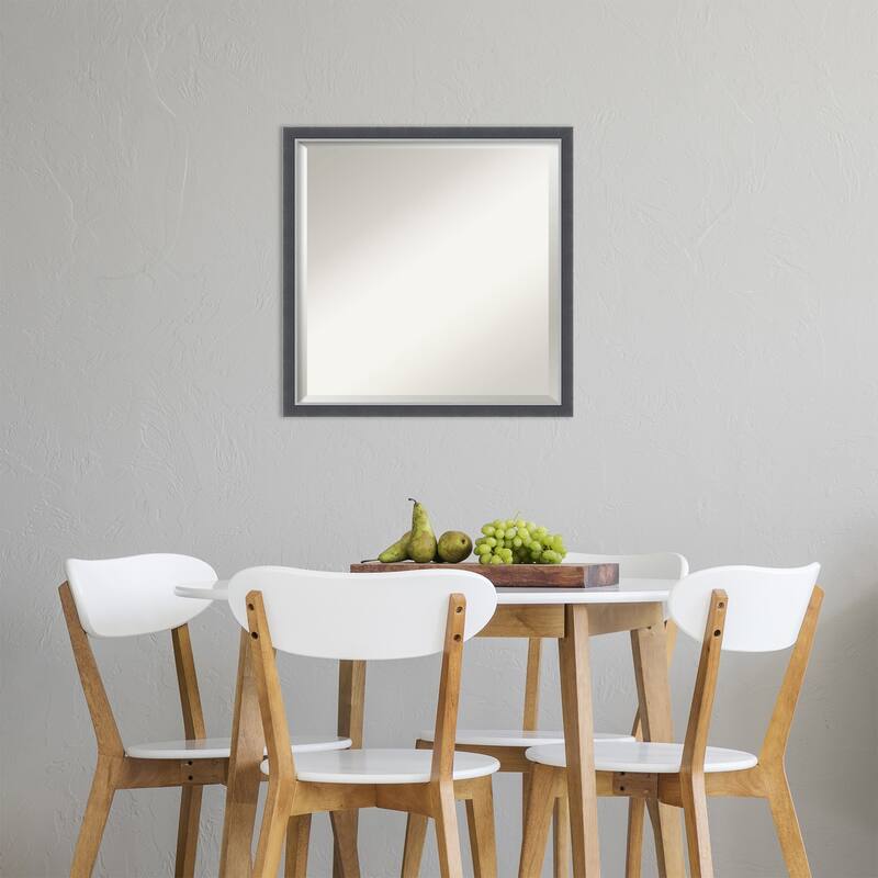 Beveled Wall Mirror - Eva Black Silver Thin Frame - Eva Black Silver Thin