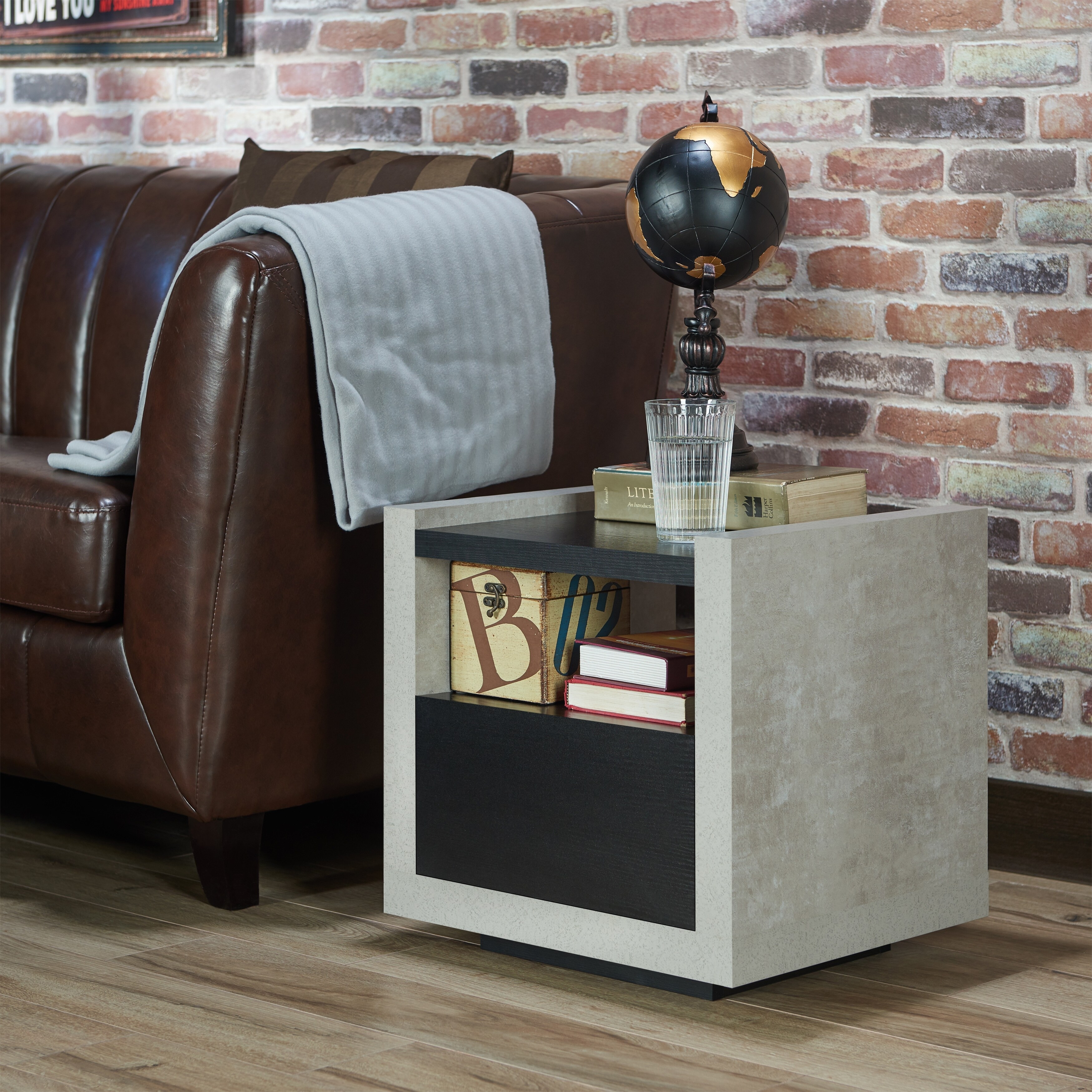 Furniture of America Kendelle Industrial 18-inch 1-Shelf Side Table