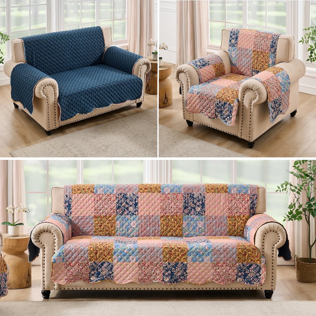 Greenland Home Fashions Tangier Reversible Pet-Friendly Slipcover - Furniture Protector