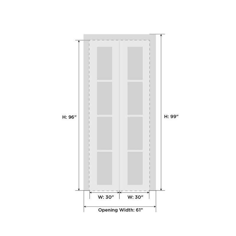 Sliding Closet Bi-fold Doors | Mela 0755 Painted White | Sturdy Tracks Moldings Trims | Wood Solid Bedroom Wardrobe Doors