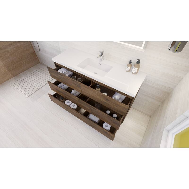 Aron 60'' Freestanding Vanity with Single Reinforced Acrylic Sink