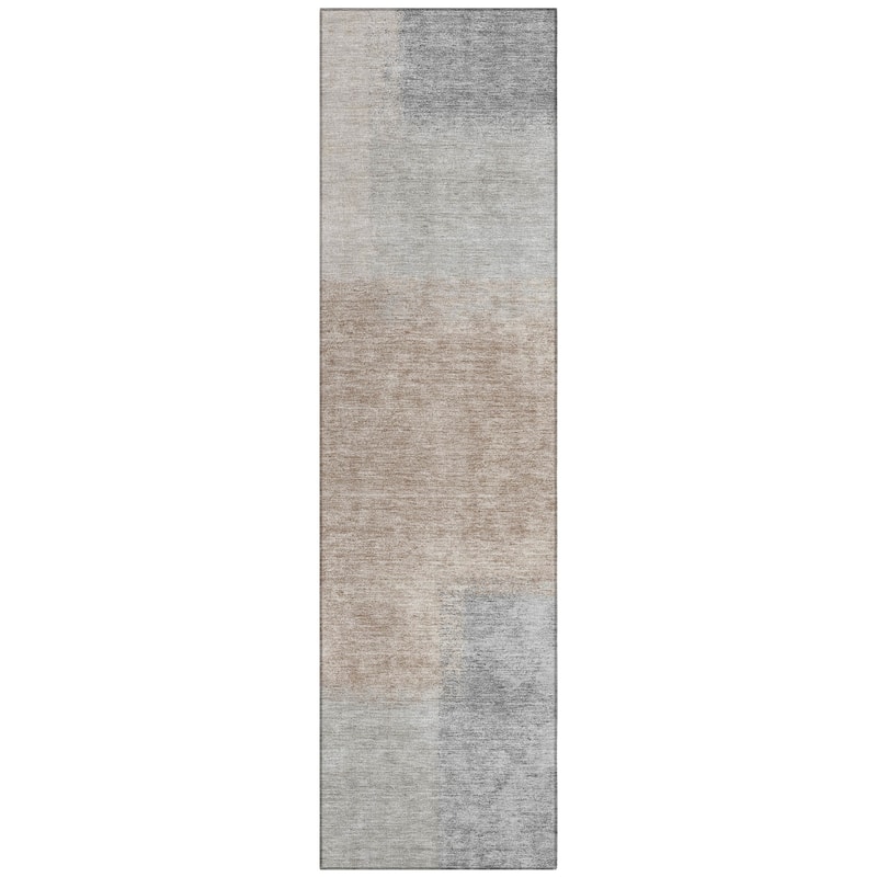 Machine Washable Indoor/ Outdoor Solid Contemporary Chantille Rug