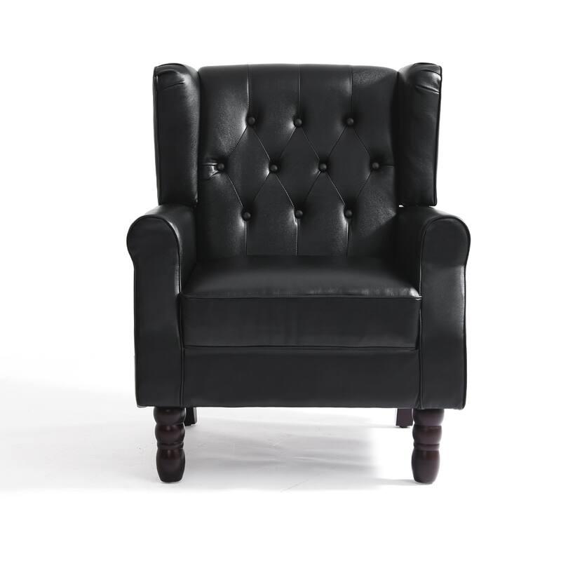 Modern Vegan Leather Upholstered Button Tufted Armchair