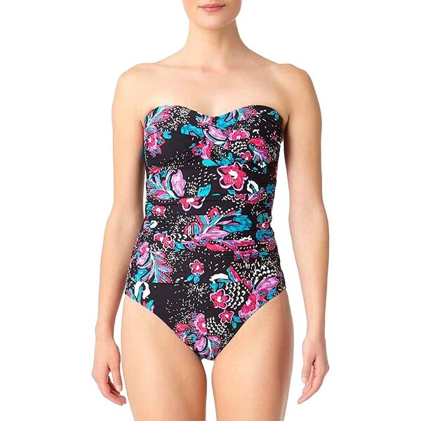 anne cole women's twist front shirred one piece swimsuit