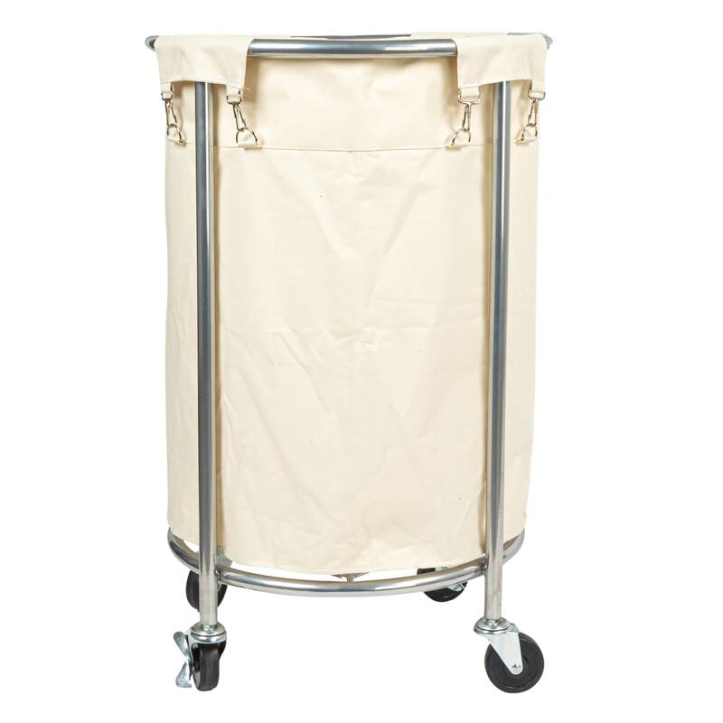 Household Essentials Metal Frame Laundry Hamper with Wheels