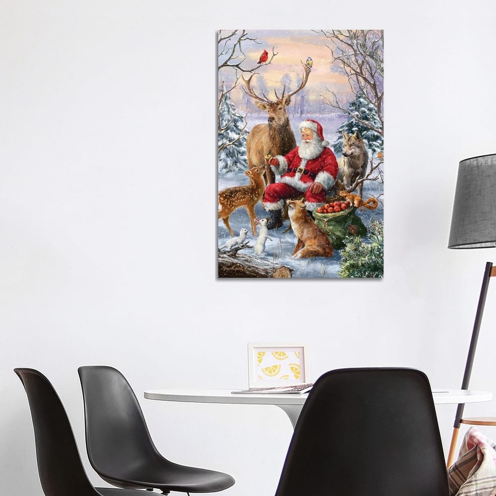 iCanvas "Santa Animals" by Ali Corti Canvas Print