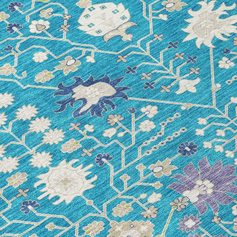 Machine Washable Indoor/ Outdoor Global Traditional Chantille Rug
