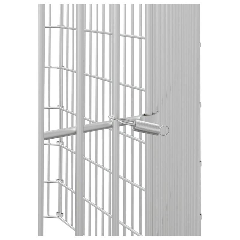 vidaXL Free Range Animal Enclosure Rabbit Hutch Free Range Pen Galvanized Iron