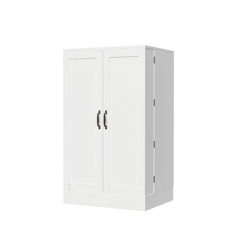 White Kitchen Storage Cabinet Pantry Cabinet with 2 Doors and Adjustable Shelves
