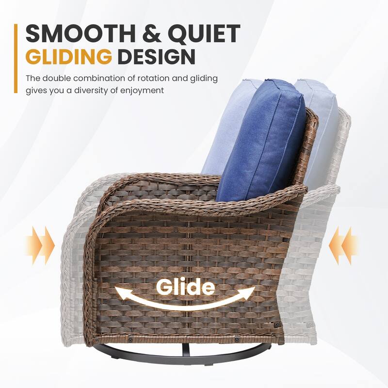 Pocassy Outdoor Patio Furniture Set PE Wicker Sofa Set