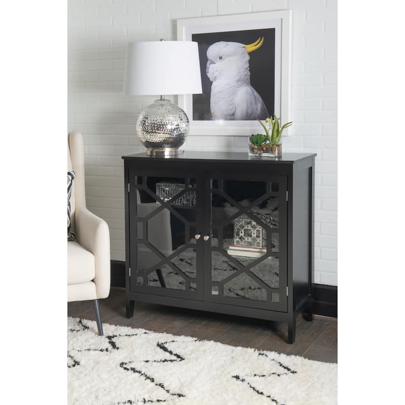 Linon Ava Black Large Cabinet