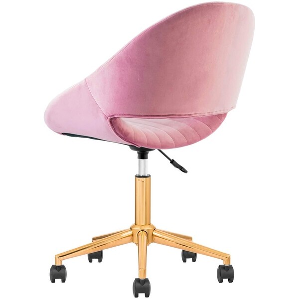Pink Plush Velvet Office Chair with Gold Base Bed Bath Beyond