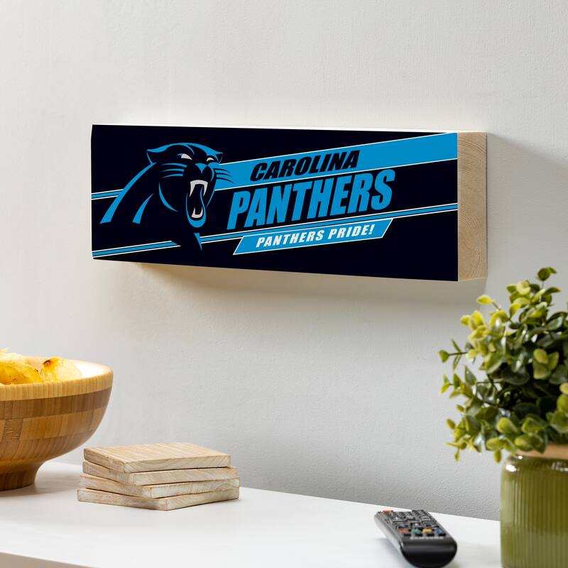 Carolina Panthers Wooden Tabletop Mantel Shelf Sign