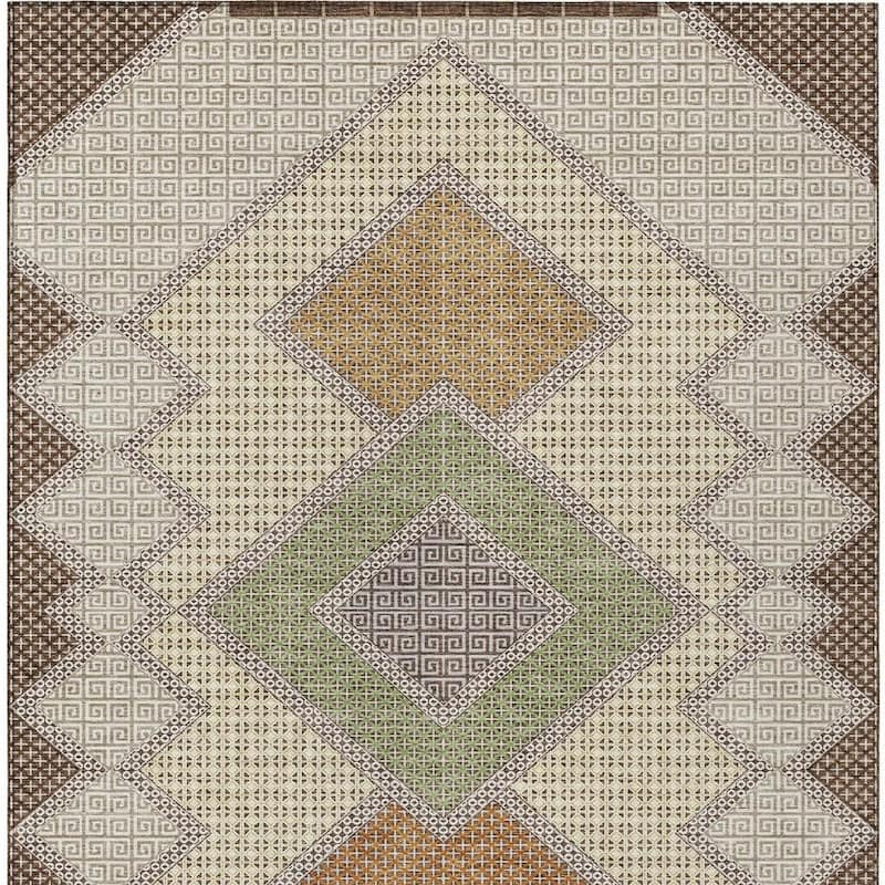 HomeRoots Geometric Transitional Rectangle Outdoor Rug