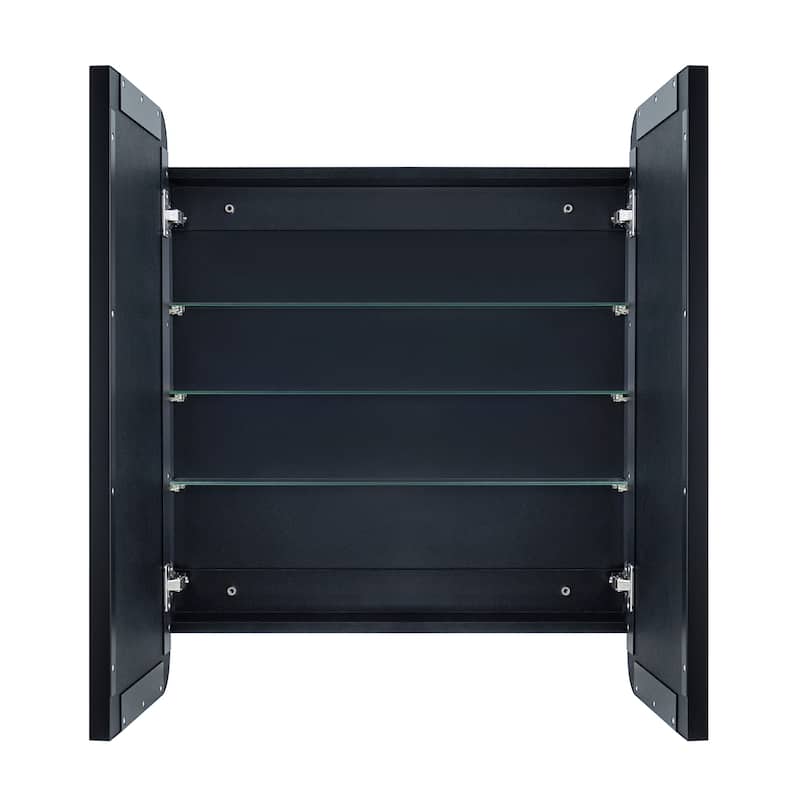 TEHOME Double Door Recessed & Surface Mount Rectangle Bathroom Medicine Cabinet with Mirror