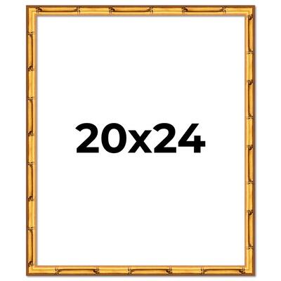 20x24 Solid Gold Bamboo Style Wood Frame