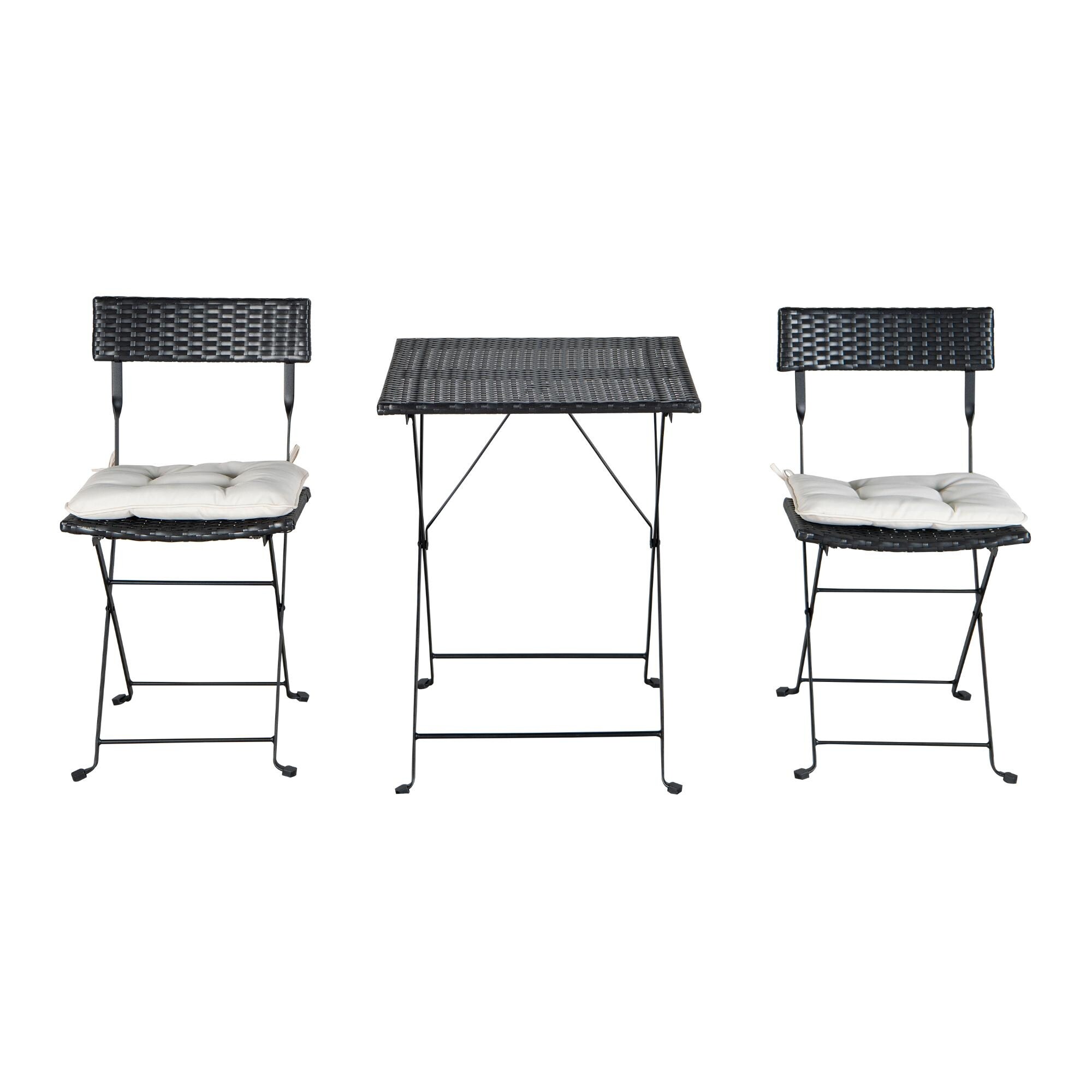 Wicker folding table cheap and chairs